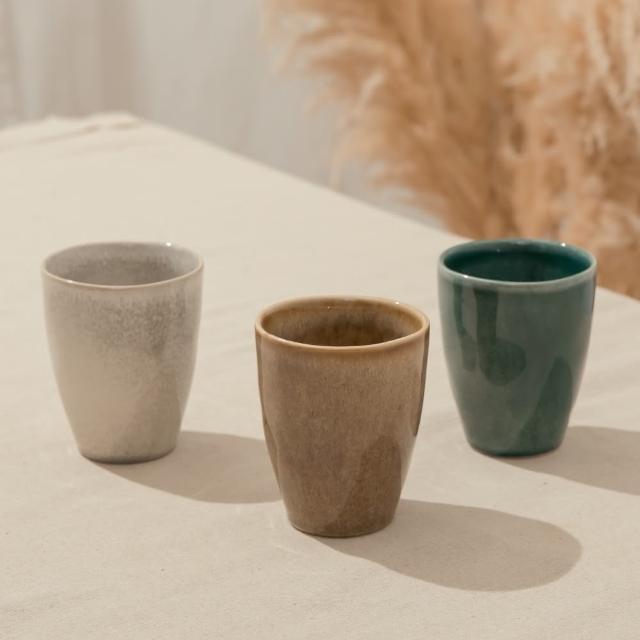 【YU Living 信歐傢居】日式窯變釉手作陶瓷茶杯二件組 水杯 咖啡杯 270ml(二件一組/3色)