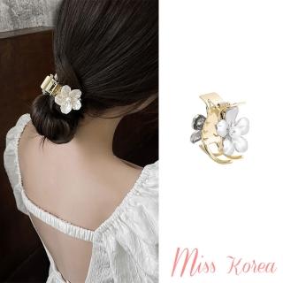 【MISS KOREA】立體髮夾 花朵髮夾/韓國設計優雅氣質浪漫立體花朵高馬尾髮夾 抓夾(2款任選)