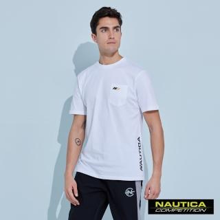 【NAUTICA】男裝 COMPETITION品牌文字LOGO短袖T恤(白)