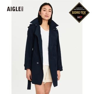 【AIGLE】女 防水透氣風衣AG-2P202A057 深藍(女外套 防水透氣外套 Goretex)