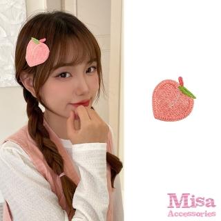 【MISA】韓國設計可愛粉嫩小桃子造型髮夾(粉嫩髮夾 小桃子髮夾)