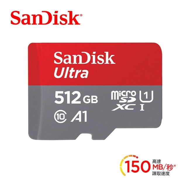 【SanDisk 晟碟】Ultra microSDXC UHS-I A1 512GB記憶卡 150MB/s