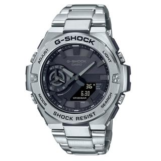 【CASIO 卡西歐】CASIO G-SHOCK 雙顯錶不鏽鋼錶帶 太陽能 藍牙 碳核心防護 GST-B500D(GST-B500D-1A1)