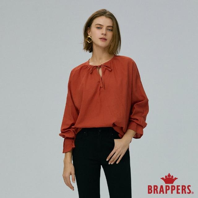 【BRAPPERS】女款 典雅V領喇叭袖襯衫(橘紅)