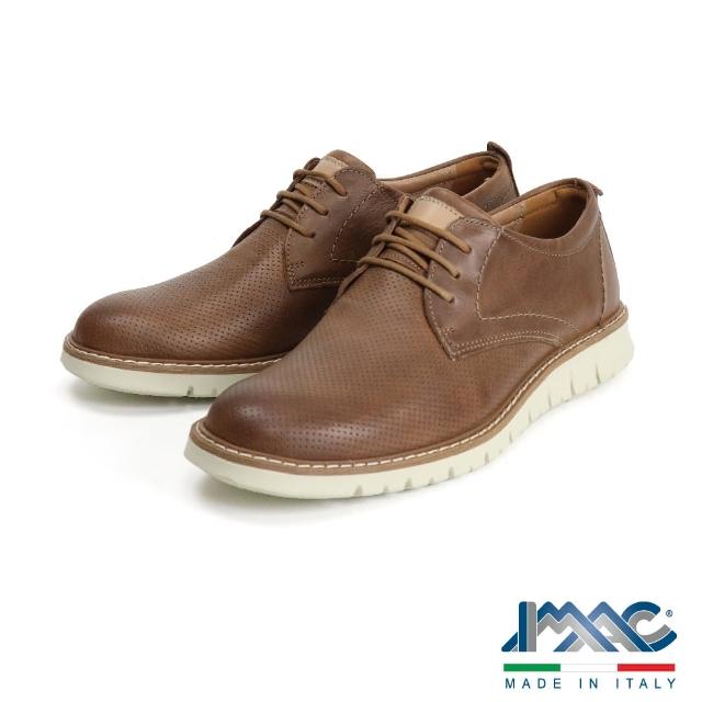 【IMAC】多孔造型輕量真皮休閒鞋 棕色(150510-MAR)
