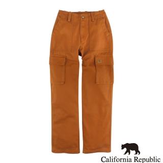【California Republic】基本款小熊皮標多口袋單釦 女工作褲