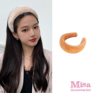 【MISA】毛絨髮箍 寬板髮箍/韓國設計甜美毛絨繽紛彩色寬板髮箍(7色任選)