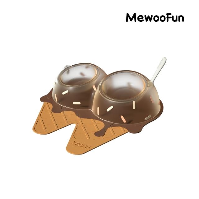 【MewooFun 喵乎汪也】甜筒星球寵物碗 附餐墊 三色(貓狗餵食餐具用品)