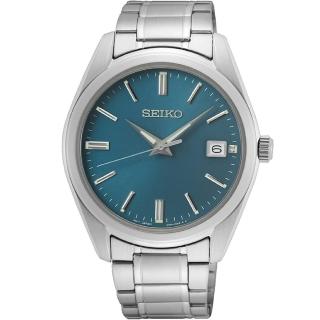 【SEIKO 精工】CS系列 藍綠色 優雅經典腕錶/SK027(SUR525P1 / 6N52-00A0U)