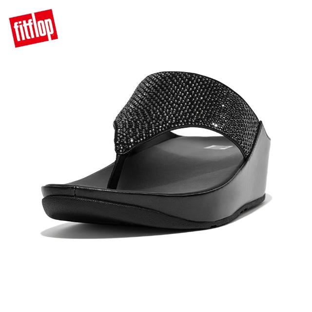 【FitFlop】OPALLE CRYSTAL TOE-POST SANDALS水鑽造型夾腳涼鞋-女(靚黑色)