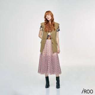 【iROO】軍裝風背心式外套