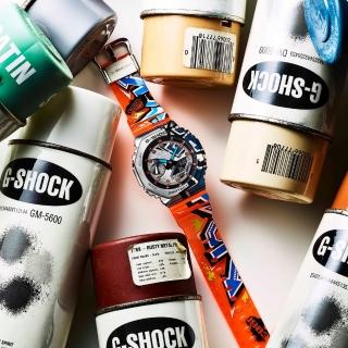 【CASIO 卡西歐】G-SHOCK 塗鴉藝術 街頭原創 金屬錶殼 半透明錶帶 八角形錶殼 44.4mm(GM-2100SS-1A)