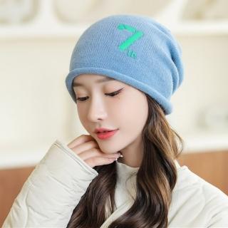 【Acorn 橡果】韓系針織保暖毛帽月子帽防曬機能帽1933(藍色)