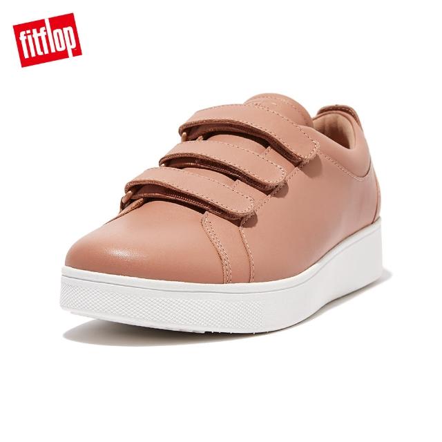 【FitFlop】RALLY QUICK STICK FASTENING LEATHER SNEAKERS時尚魔鬼氈造型休閒鞋-女(米色)