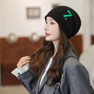 【Acorn 橡果】韓系針織保暖毛帽月子帽防曬機能帽1933(黑色)