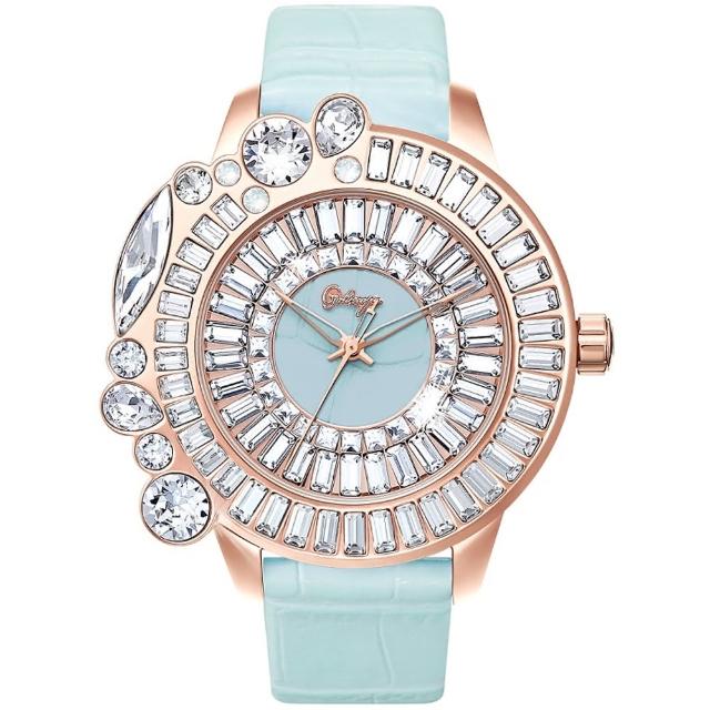 【Galtiscopio 迦堤】小閃耀茉莉系列 時尚水晶腕錶 / 42mm 母親節 禮物(SS2RGS001BULS)