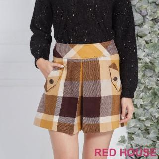 【RED HOUSE 蕾赫斯】英倫格紋羊毛短褲(黃色)