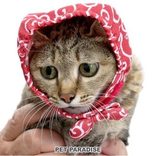 【PET PARADISE】寵物用品-頭巾 和風 紅(寵物衣 貓咪衣服)