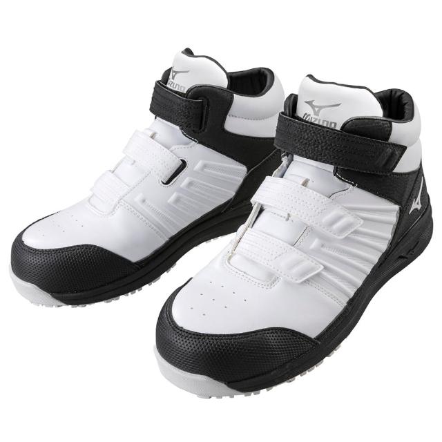 【MIZUNO 美津濃】F1GA225601(高筒 皮革 黏扣 安全防護鞋 塑鋼 鋼頭 防護鞋 工作鞋)