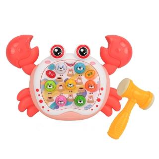 【888ezgo】聲光幼兒早教螃蟹造型打地鼠機（打地鼠+學習+彈琴三模式）（9803）