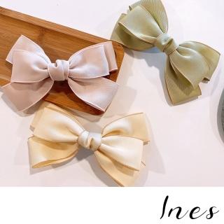 【INES】多層髮夾 蝴蝶結髮夾/法式復古細緻滾邊多層蝴蝶結造型髮夾(3色任選)