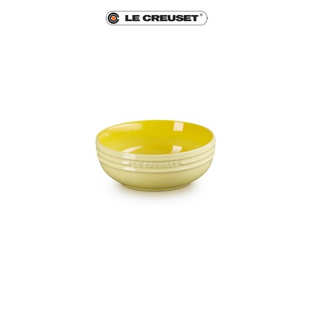 【Le Creuset】瓷器輕虹霓彩系列深圓盤13cm(閃亮黃)