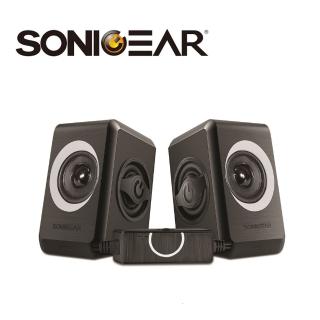 【SonicGear】quatro2強效低頻振膜 多媒體音箱 黑灰GY(強效低頻振膜設計)