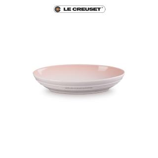 【Le Creuset】瓷器輕虹霓彩系列橢圓深盤23cm(貝殼粉)