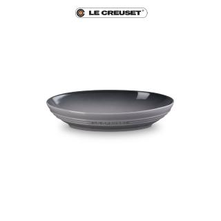 【Le Creuset】瓷器輕虹霓彩系列橢圓深盤23cm(燧石灰)