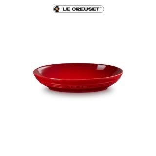 【Le Creuset】瓷器輕虹霓彩系列橢圓深盤23cm(櫻桃紅)