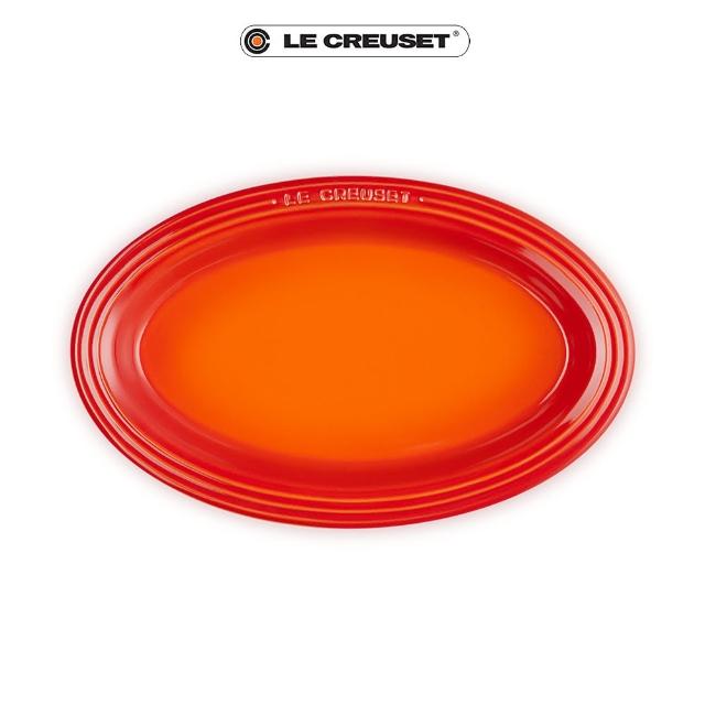 【Le Creuset】瓷器輕虹霓彩系列橢圓盤25cm(火焰橘)