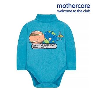 【mothercare】專櫃童裝 藍色Q版星球高領保暖衣(1-5歲)