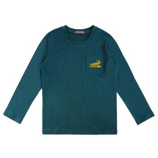 【Crocodile Junior 小鱷魚童裝】『小鱷魚童裝』純棉素色T恤-綠色(U62405-04-小碼款)