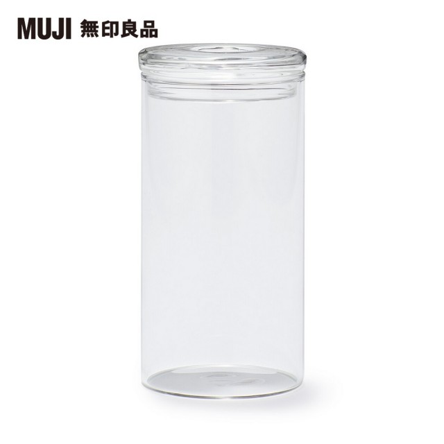 【MUJI 無印良品】玻璃花瓶/附蓋圓筒型.透明