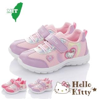 【HELLO KITTY】18-23cm 童鞋 愛心系列 透氣抗菌防臭休閒鞋(桃色.紫色)