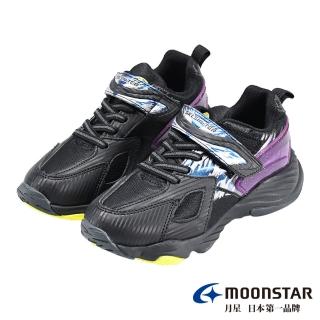 【MOONSTAR 月星】童鞋炫技者雷電系列-2E寬楦競速鞋(黑)