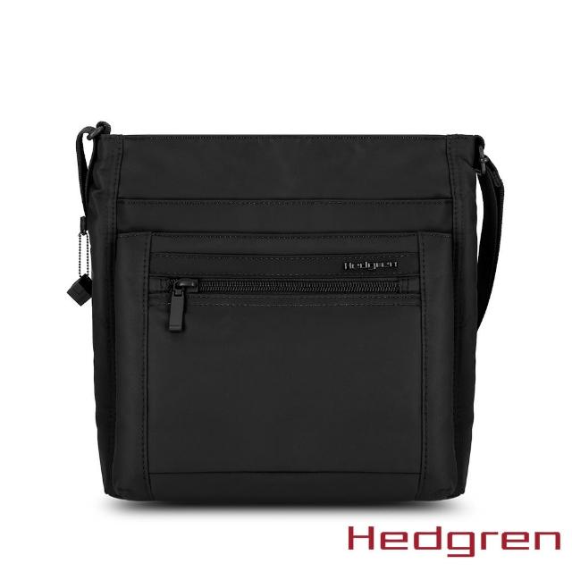 【Hedgren】INNER CITY系列 RFID防盜 四層收納 方形側背包(黑色)