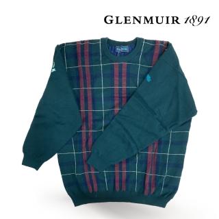 【Glenmuir】防風深綠格毛衣(針織衫 毛衣 長袖毛衣 線衫)