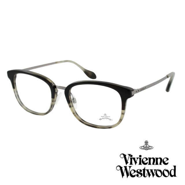 【Vivienne Westwood】英國Anglomania英倫簡約光學眼鏡(橫紋灰 AN346M03)