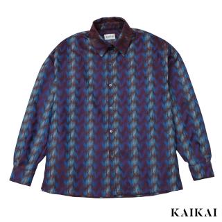 【KAI KAI】綻藍色織長袖襯衫(男款/女款 提花襯衫 設計款長袖上衣)