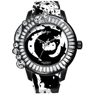 【Galtiscopio 迦堤】華藝綽約系列 潑墨 時尚腕錶 / 49mm 母親節 禮物(GFBS001INK)
