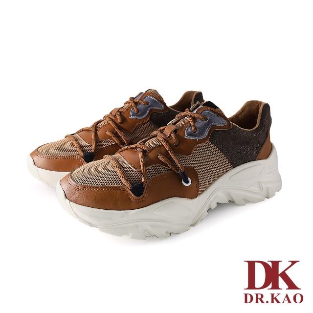 【DK 高博士】拼接交錯綁帶氣墊女鞋 73-2221-55 棕色