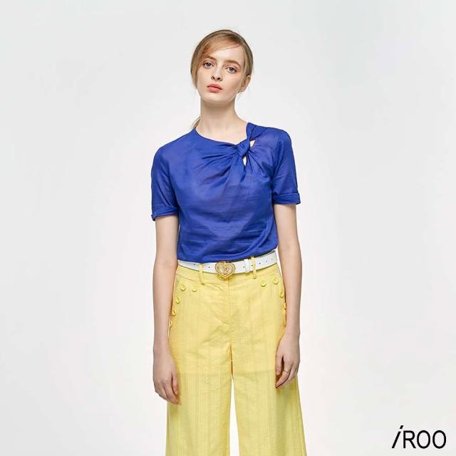 【iROO】個性打結流行設計短袖上衣