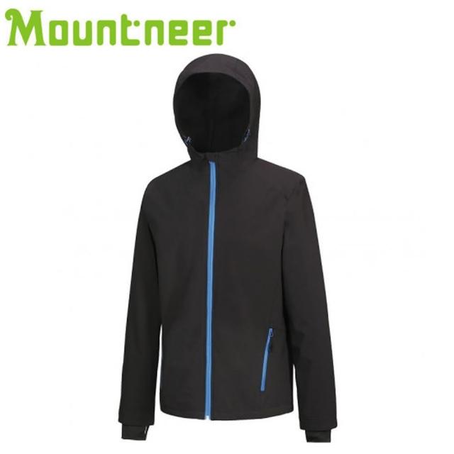 【Mountneer 山林】男 輕量三層SOFTSHELL外套《黑》22J09/防風外套/防潑水(悠遊山水)