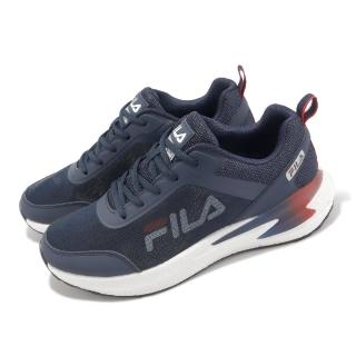 【FILA】慢跑鞋 Cruise 男鞋 深藍 白 路跑 基本款 舒適 支撐 路跑 運動鞋(1J309X331)
