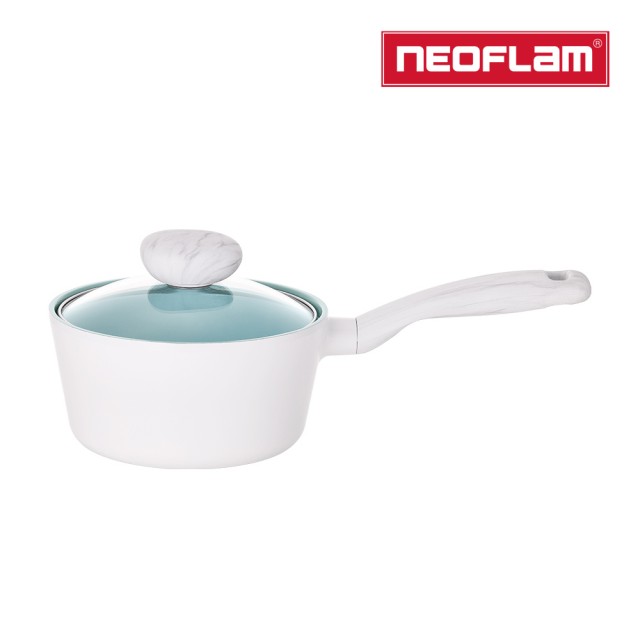 【NEOFLAM】韓國製ICE系列18CM鑄造單柄湯鍋+玻璃蓋(不挑爐具 瓦斯爐電磁爐可用)