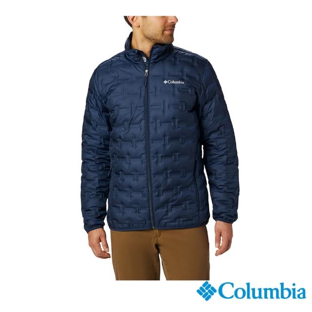 【Columbia 哥倫比亞 官方旗艦】男款-  Omni-Heat 鋁點保暖羽絨立領外套-深藍(UWE09550NY / 2022年秋冬)