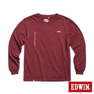 【EDWIN】男裝 橘標 職人排版LOGO長袖T恤(朱紅色)