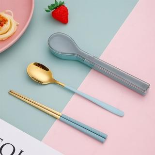 【邸家 DEJA】攜帶餐具組-筷匙二件套-藍金