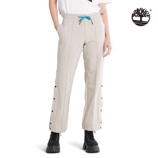 【Timberland】女款島嶼化石灰抽繩排扣寬鬆長褲(A5ZCNCY2)